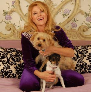 Audrey with her animal companions Andy and Roxy 